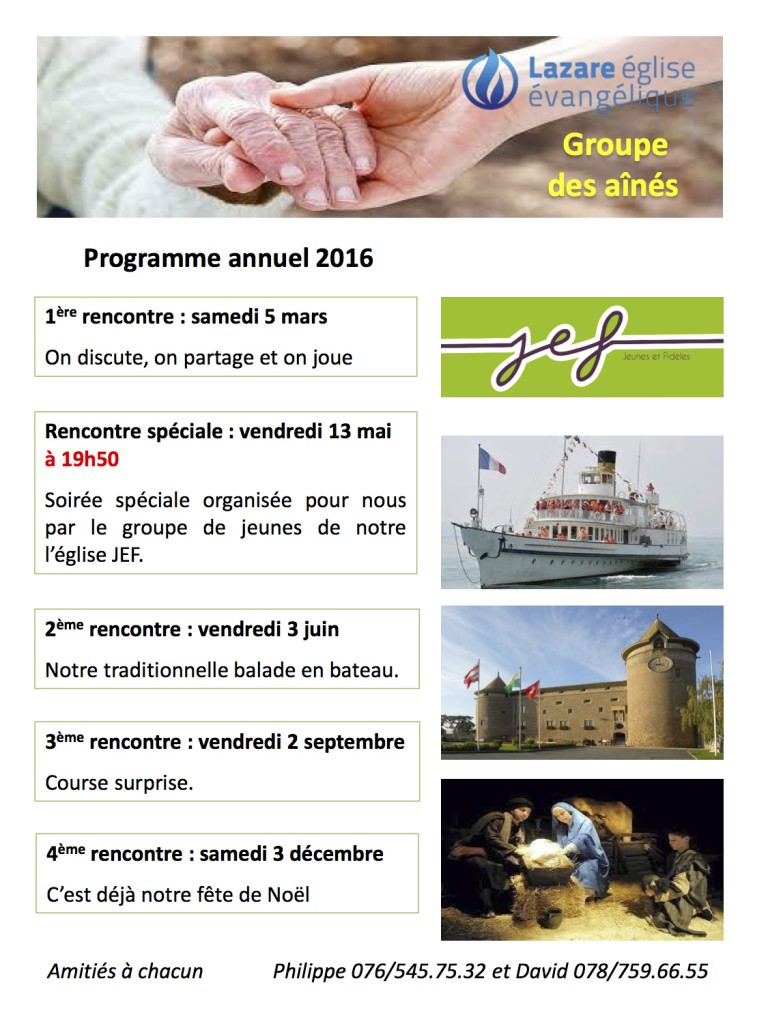 Aînés Programme 2016